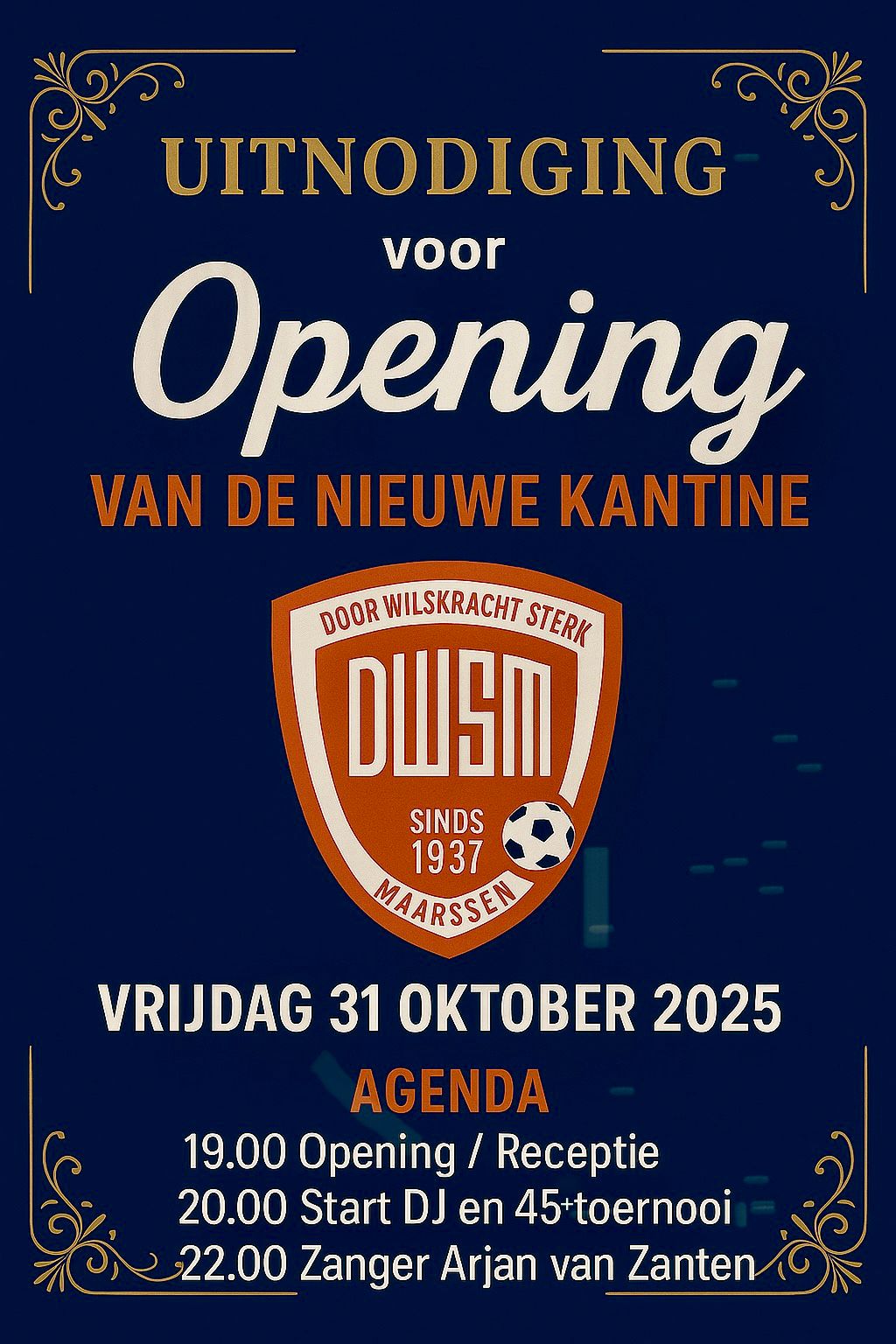 Opening nieuwe kantine vr. 31-10!